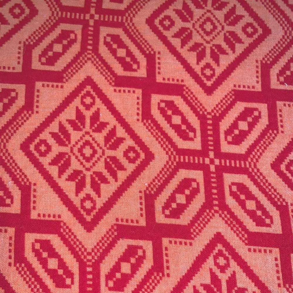 Vintage Cannon Royal Family Bedspread Red White Geometric Mid Century Full Queen